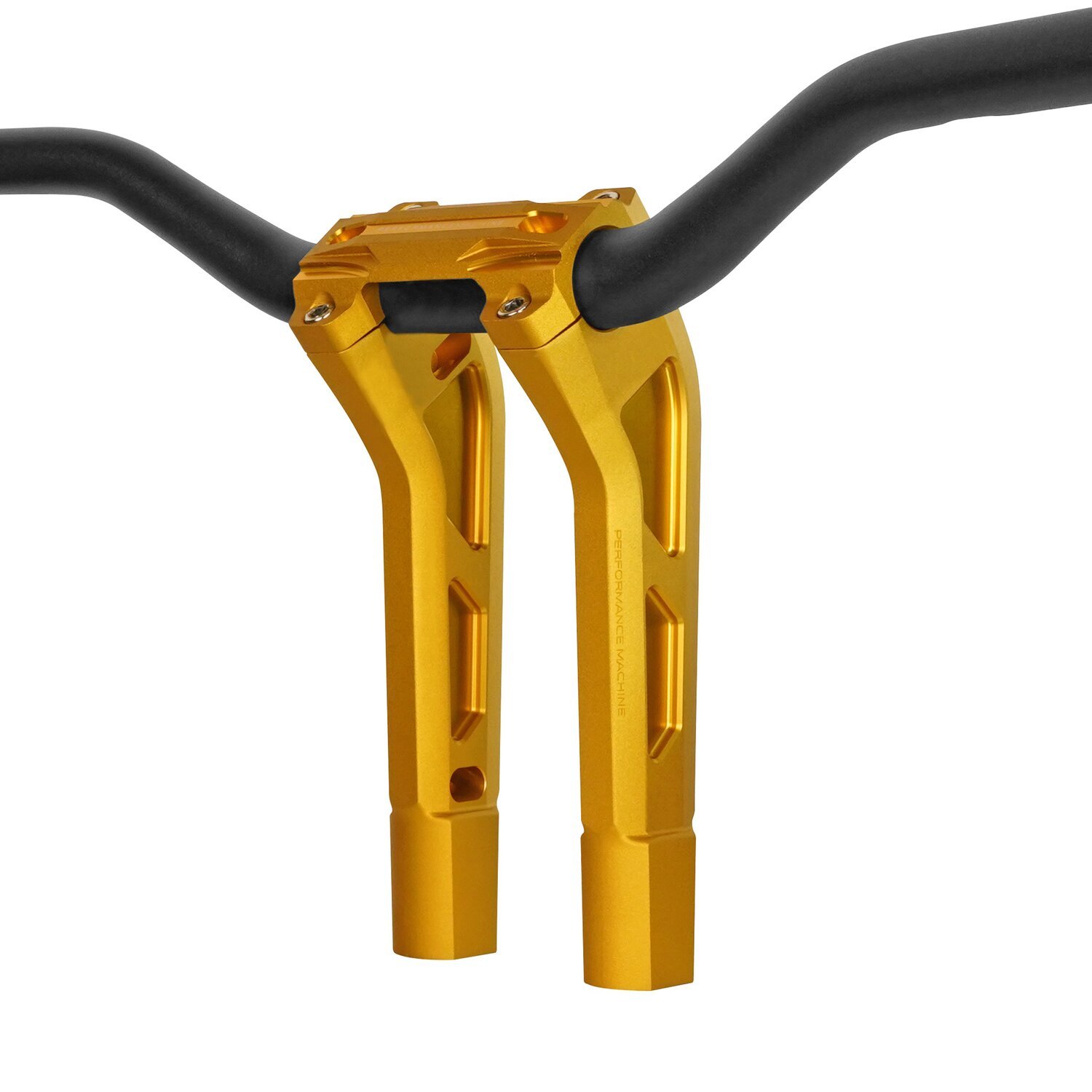 PM, 1-1/4" Phatbar & 12" riser kit. Gold Ops, Anodized