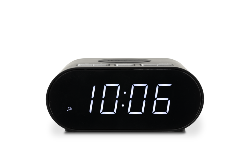 Roberts Black Ortus Charge Fm Alarm Clock Radio With Bluetooth & Wireless Phone Charging