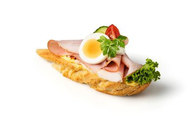 Bild von Baguette Brötchen Schinken