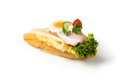 Bild von Baguette Brötchen Schinken und Käse