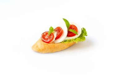 Bild von Baguette Brötchen Tomate und Mozarella