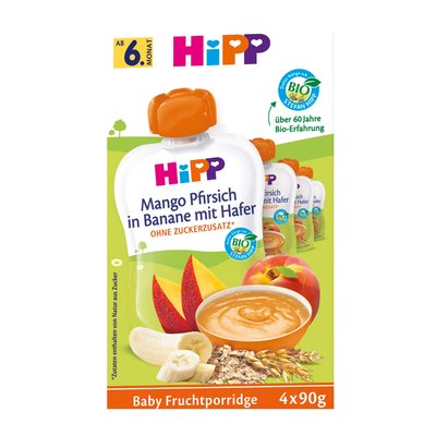 Bild von Hipp Quetschie Mango Pfirsich in Banane mit Hafer 4er