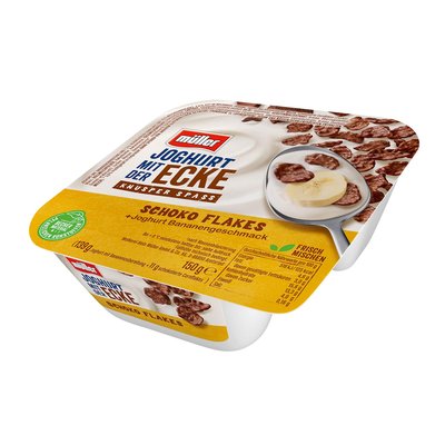 Bild von Müller Joghurt mit der Ecke Banane mit Schokolade-Flakes