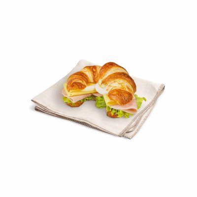 Bild von Laugencroissant mit Schinken und Käse