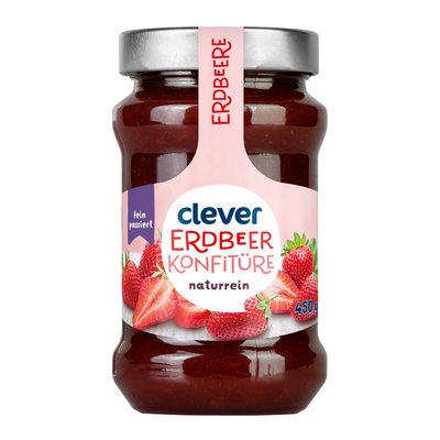 Bild von Clever Erdbeer Konfitüre Extra Passiert