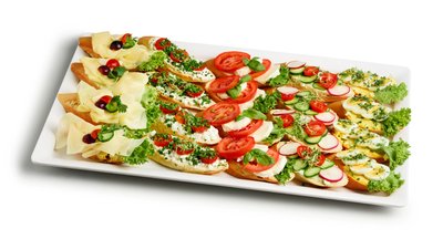 Bild von Vegetarische Baguatte Brötchen Platte