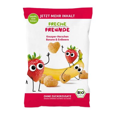 Bild von Freche Freunde Knusper-Herzchen Banane & Erdbeere