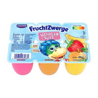 Bild von Danone Fruchtzwerge Erdbeere Marille Banane weniger süß