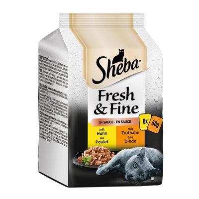 Bild von Sheba Fresh&Fine in Sauce mit Huhn & Truthahn