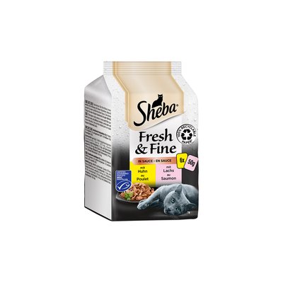 Bild von Sheba Fresh&Fine in Sauce mit Huhn & Lachs