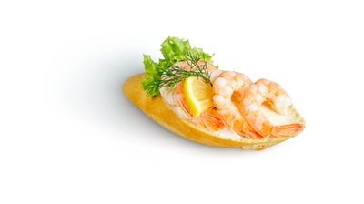 Bild von Baguette Brötchen Garnelen