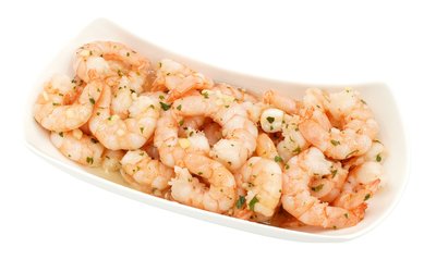 Bild von Garnelen in Knoblauchöl