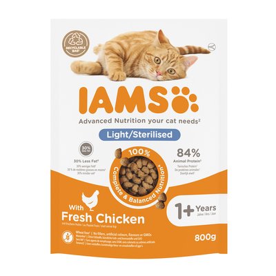Bild von IAMS Light/Sterilised mit frischem Huhn