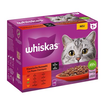Bild von Whiskas Klassische Auswahl in Sauce 1+