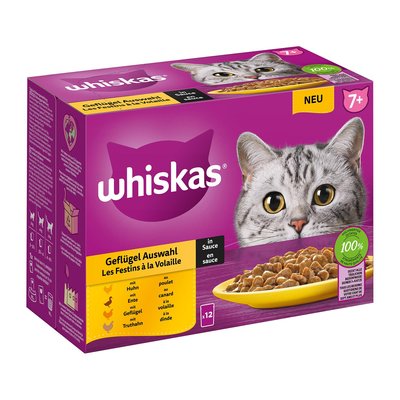 Bild von Whiskas Geflügel Auswahl in Sauce 7+