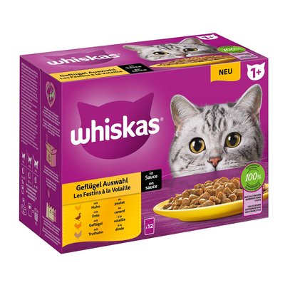 Bild von Whiskas Geflügel Auswahl in Sauce 1+