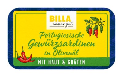 Bild von BILLA Sardinen gewürzt in Olivenöl mit Haut & Gräten