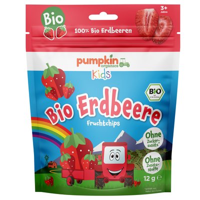 Bild von Pumpkin Organics Bio Erdbeere Fruchtchips