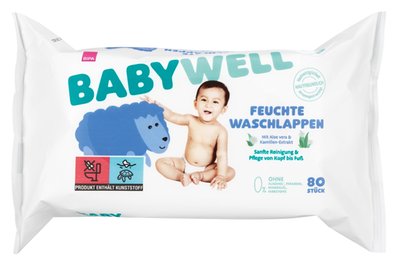 Bild von Babywell Feuchte Waschlappen
