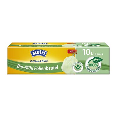 Bild von Swirl Bio-Müll Folienbeutel mit Zugband 10L