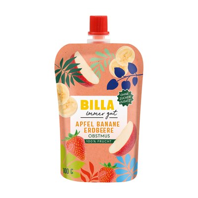 Bild von BILLA Obstmus Apfel -Banane- Erdbeere