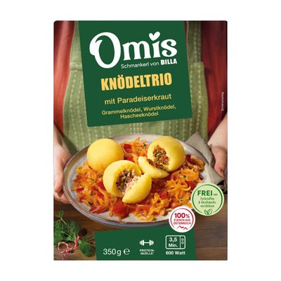 Bild von Omis Schmankerl Knödeltrio mit Paradeiskraut