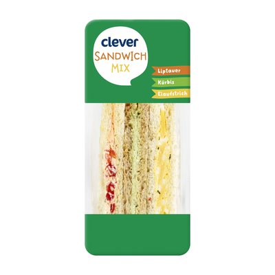 Bild von Clever 3er Sandwich Liptauer / Kürbis / Ei