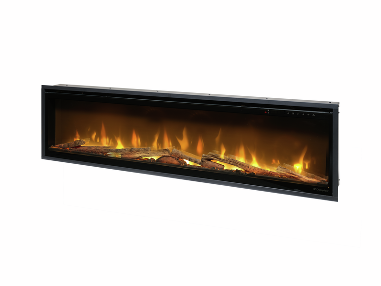 Realistische eiken houtset met gloed voor een sfeervol vuurbeeld.