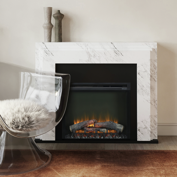 Elektrische inbouwhaard voor naadloze integratie met frameloos ontwerp.