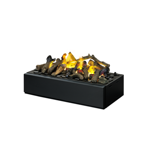 Een elektrische inbouwhaard die klaar is voor installatie in vrijwel elke binnenruimte of inactieve gas- en houthaarden.