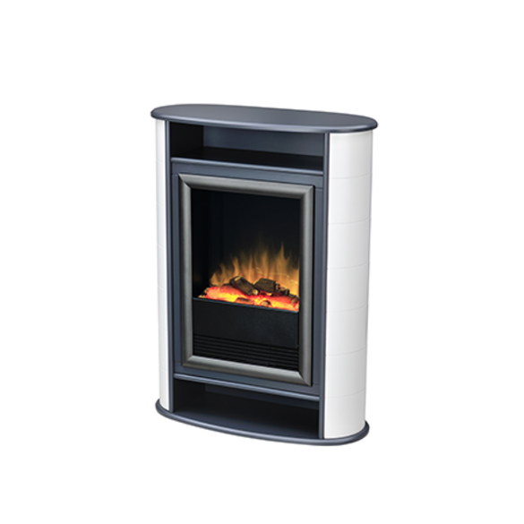 Een uitgebalanceerde ovale geometrische vormgeving met een originele Zweedse kachel als bron van inspiratie. Aan de binnenkant zit een houtvak om de uitstraling nog verder te verbeteren.