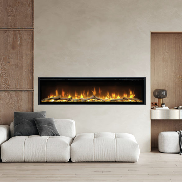 Ignite Evolve, de ondiepe elektrische haard met prachtige vlammen en decoratie.