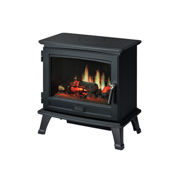 Een tijdloos kacheldesign dat in verschillende interieurs past. Met knisperende geluiden en vonken die omhoog springen door de Opti-V® technologie.