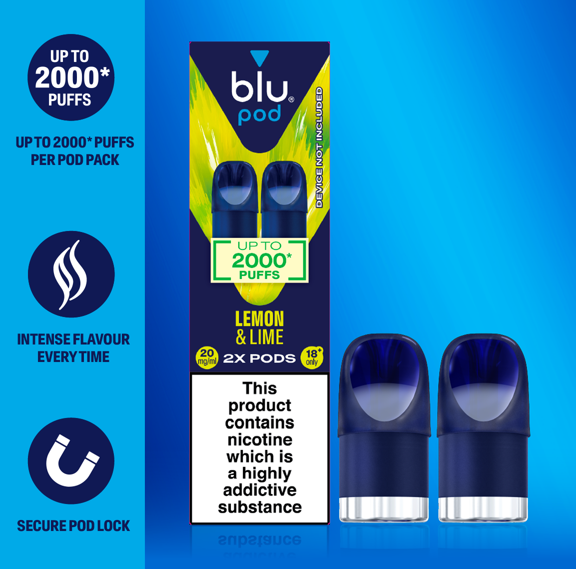 Lemon Lime vape pod | blu kit pods