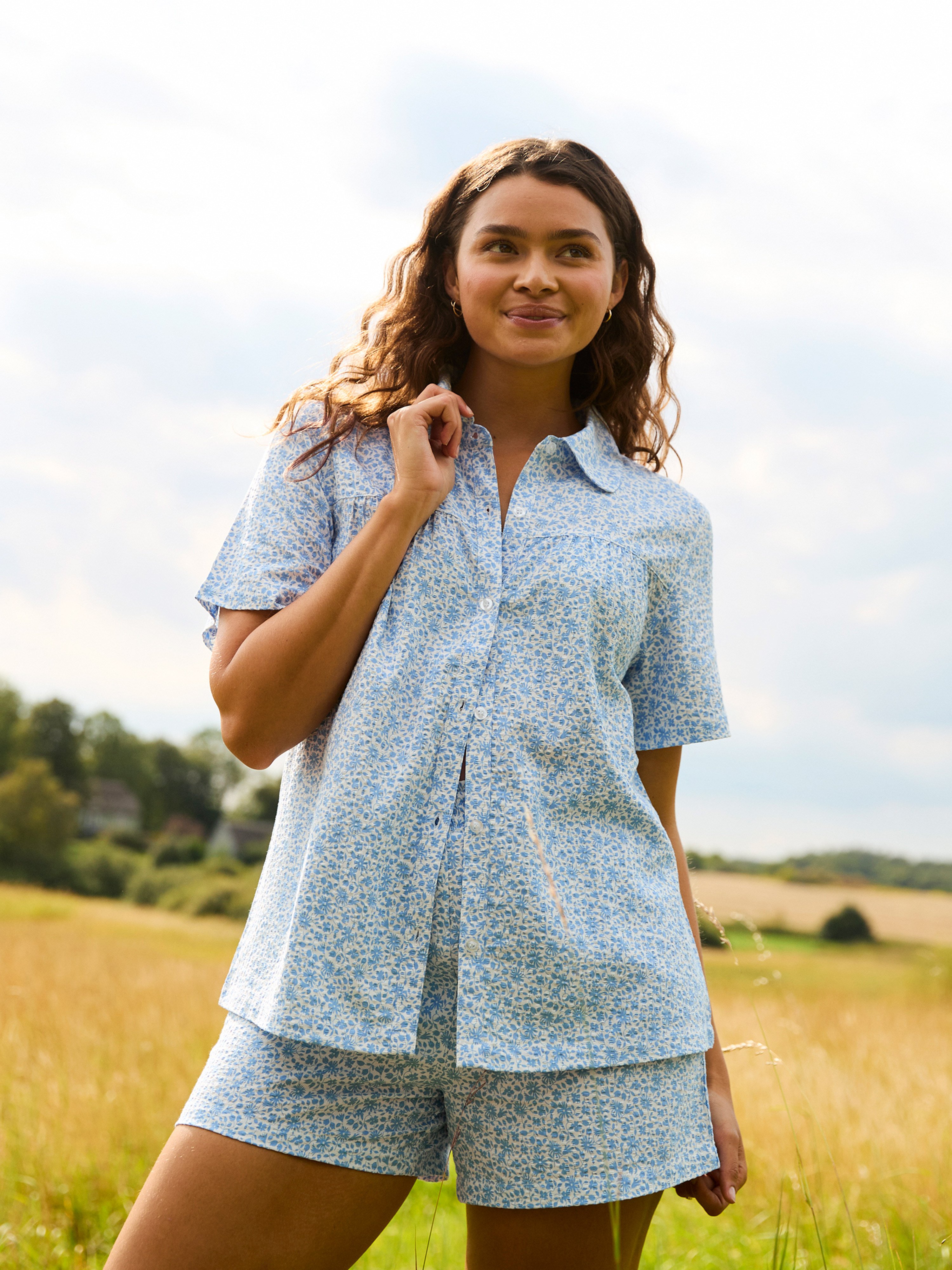 Palm Short Sleeve Pajama Shirt