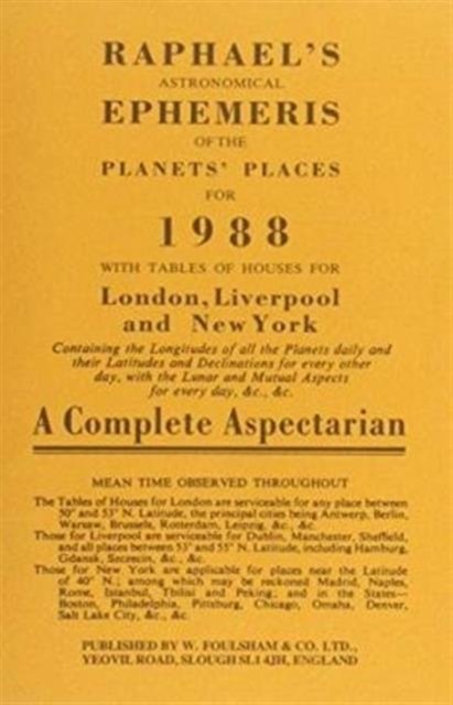 Raphael's Astronomical Ephemeris of the Planets' Places