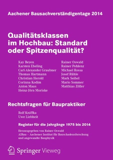 Aachener Bausachverstandigentage 2014