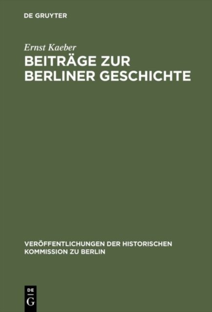 Beitrage Zur Berliner Geschichte