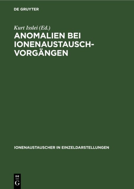 Anomalien Bei Ionenaustausch-Vorgangen
