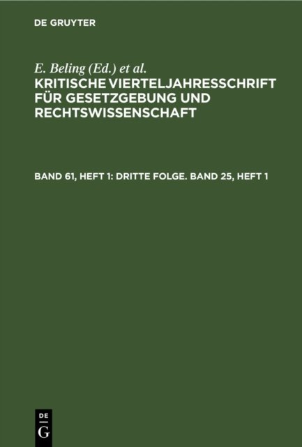 Dritte Folge. Band 25, Heft 1