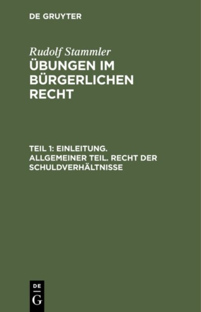 Einleitung. Allgemeiner Teil. Recht Der Schuldverhaltnisse
