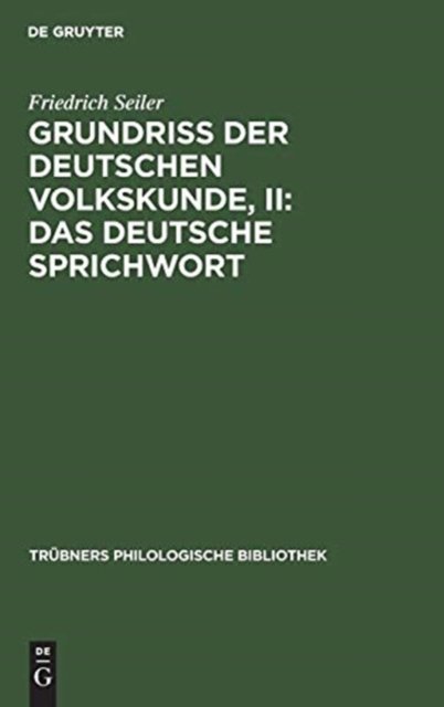 Grundriss der deutschen Volkskunde, II