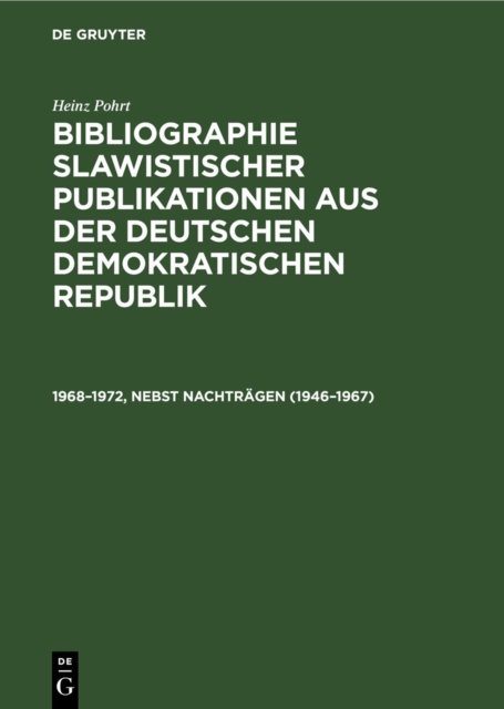 1968-1972, Nebst Nachtragen (1946-1967)