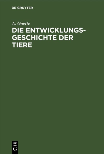 Entwicklungsgeschichte der Tiere