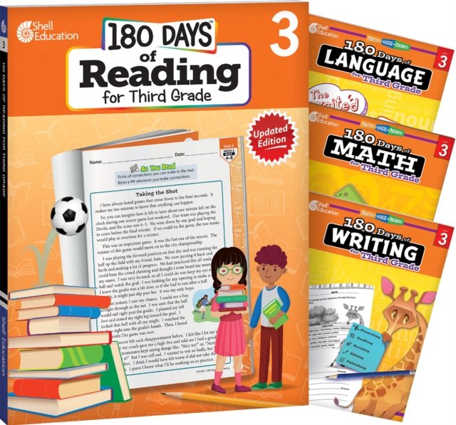 180 Days™: Reading, Math, Writing, & Language for Grade 3: 4-Book Set