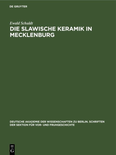 Die Slawische Keramik in Mecklenburg