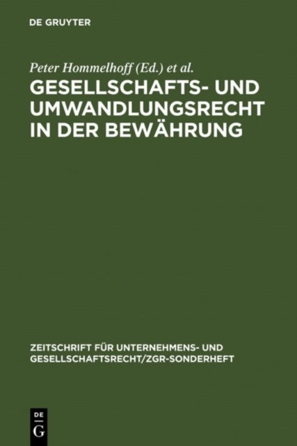 Gesellschafts- Und Umwandlungsrecht in Der Bewahrung