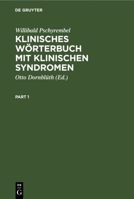 Klinisches Worterbuch Mit Klinischen Syndromen