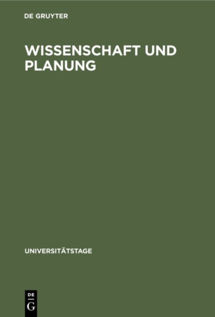Wissenschaft Und Planung