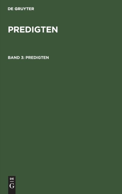 F. Schleiermacher: Predigten. Band 3
